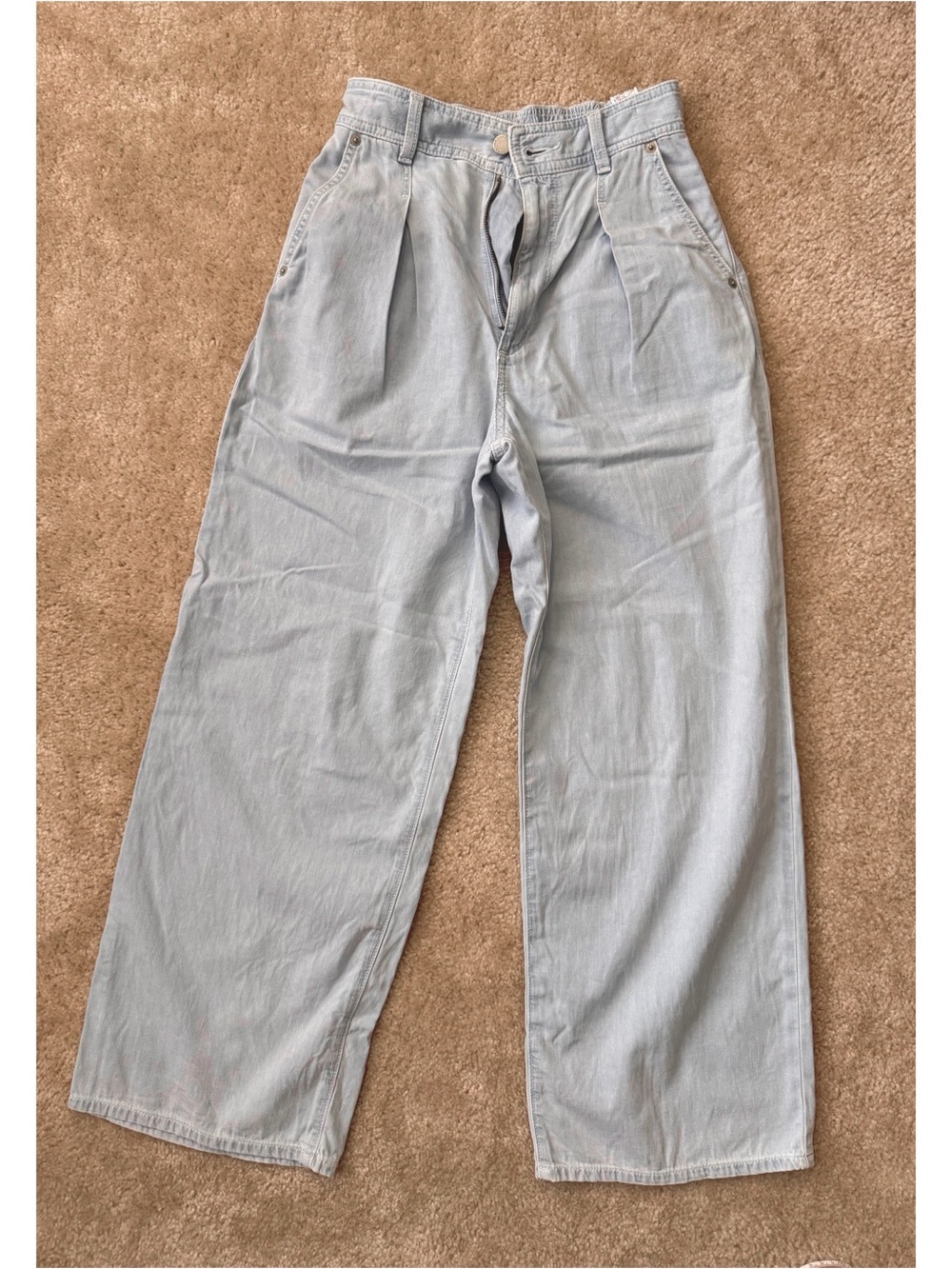 GU Light Blue Women’s Wide-Leg Casual Pants